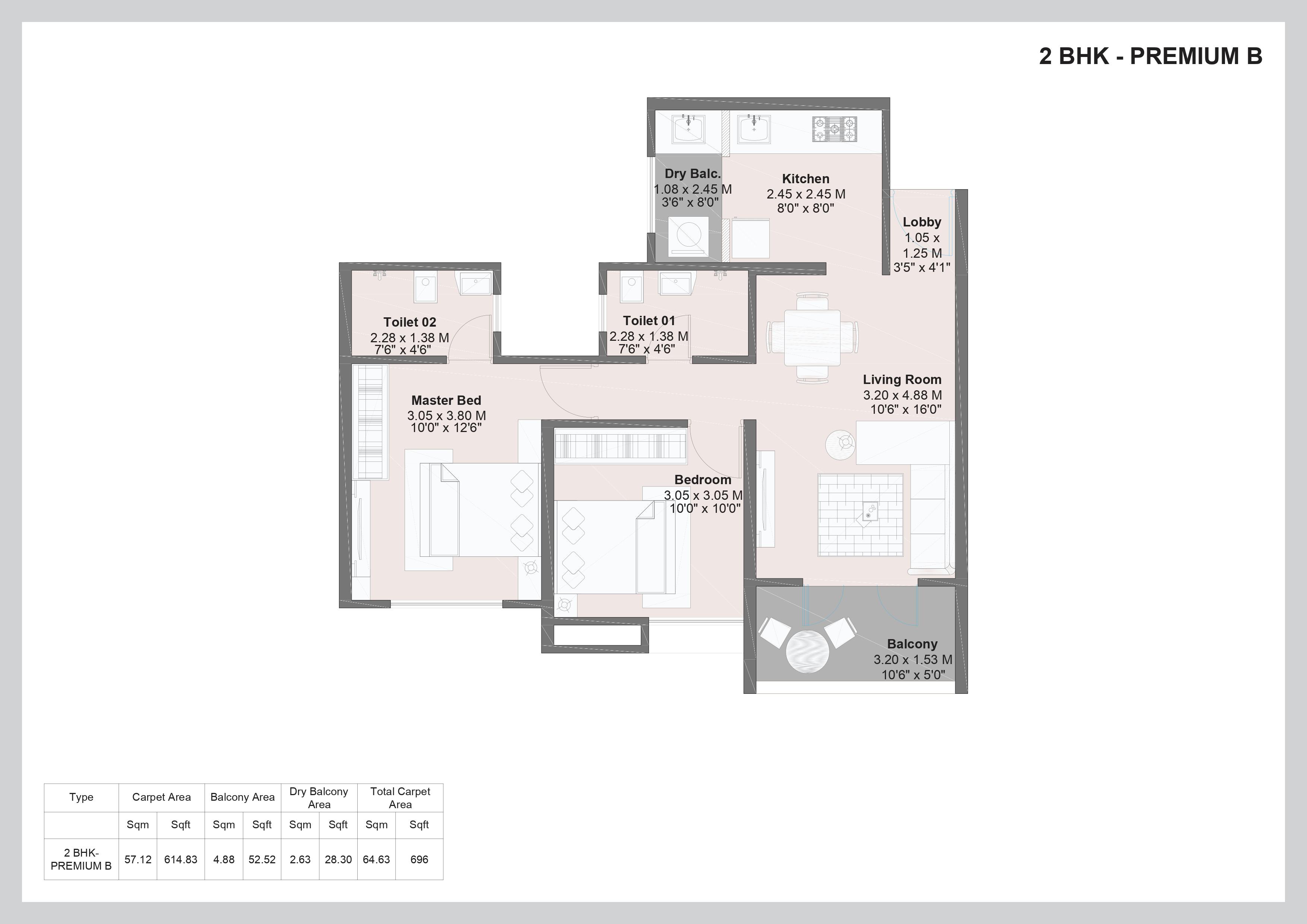 Koginoor kaledio 2 bhk flats